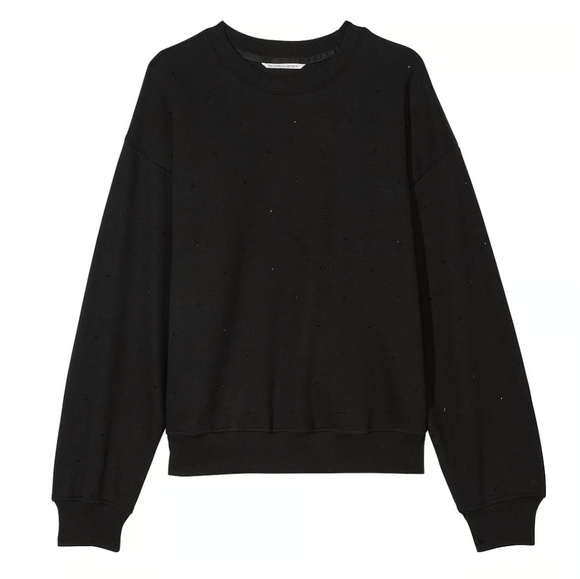 (JUST LISTED) NWT! VICTORIA'S SECRET BLACK DMNDTT COTTON FLEECE GYM SWEA… - Picture 2 of 12